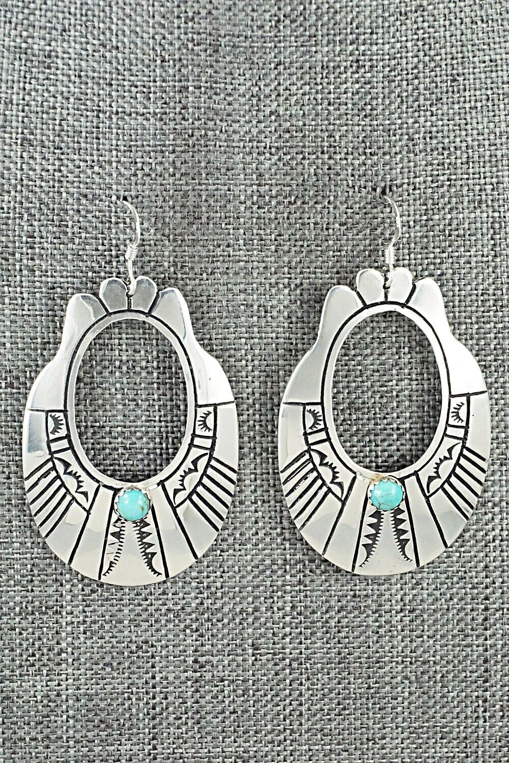 Turquoise & Sterling Silver Earrings - Rosita Singer