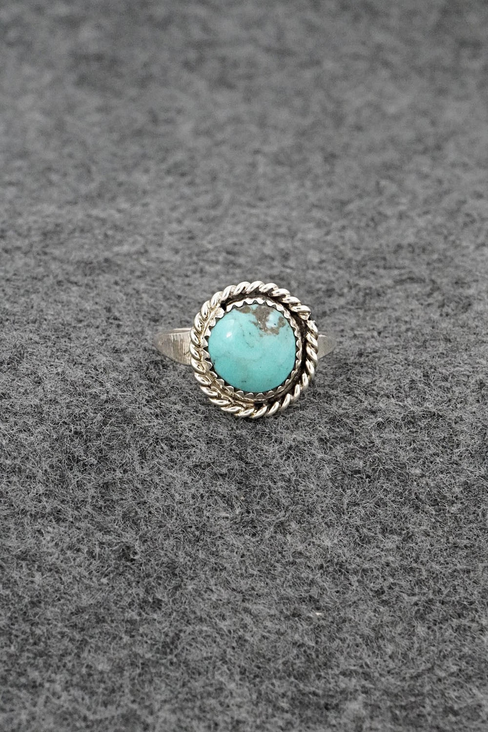 Turquoise & Sterling Silver Ring - Darius Arviso - Size 8