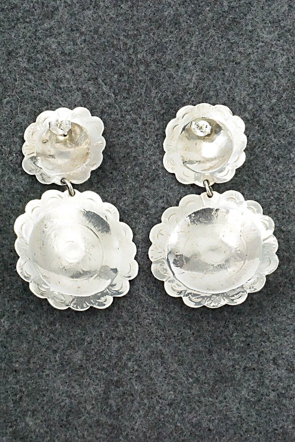 Turquoise and Sterling Silver Earrings - Bertha Begay