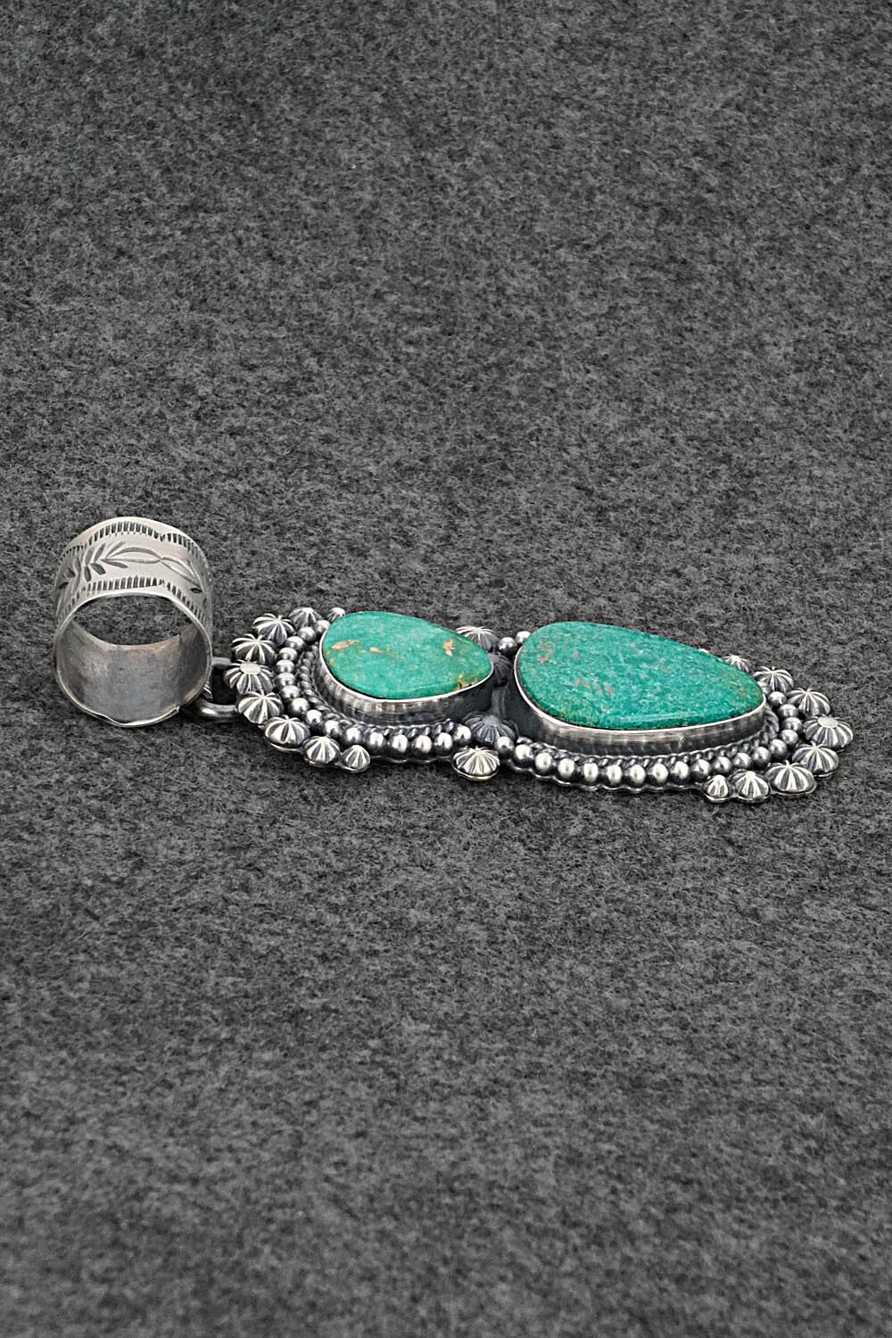 Turquoise & Sterling Silver Pendant - Raymond Delgarito