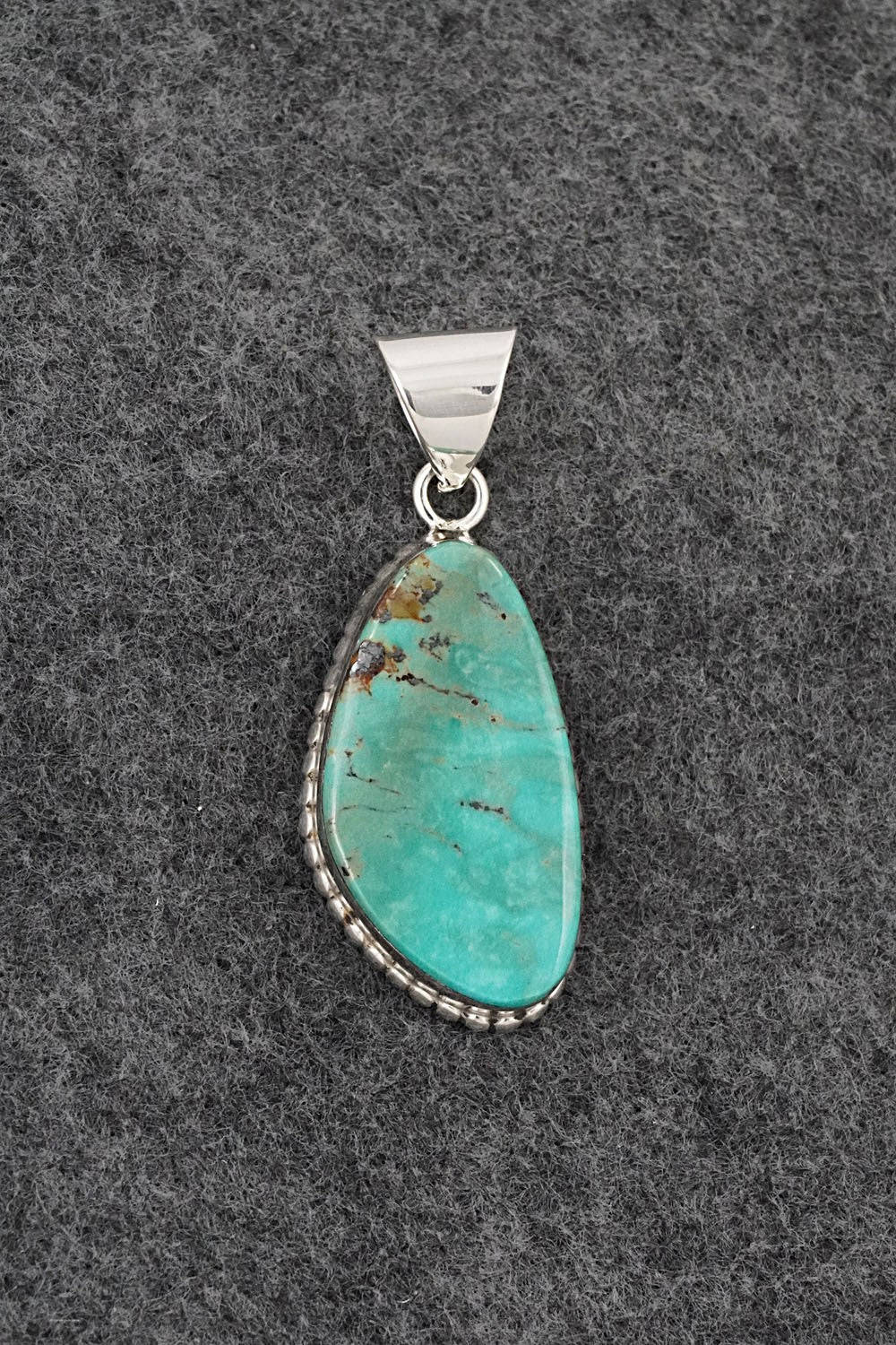 Turquoise & Sterling Silver Pendant - Larry Castillo