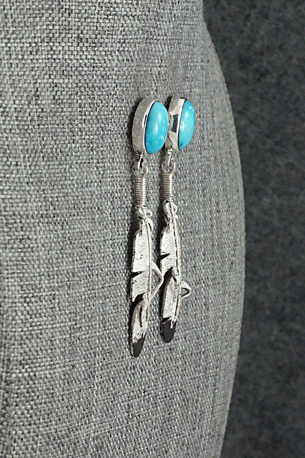 Turquoise & Sterling Silver Earrings - Ernest Rangel