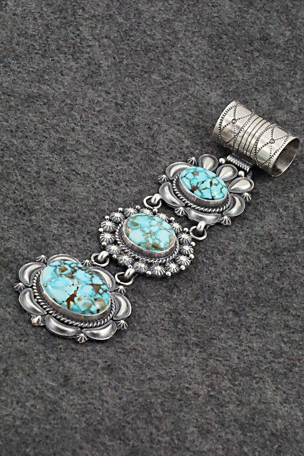 Turquoise & Sterling Silver Pendant - Raymond Delgarito