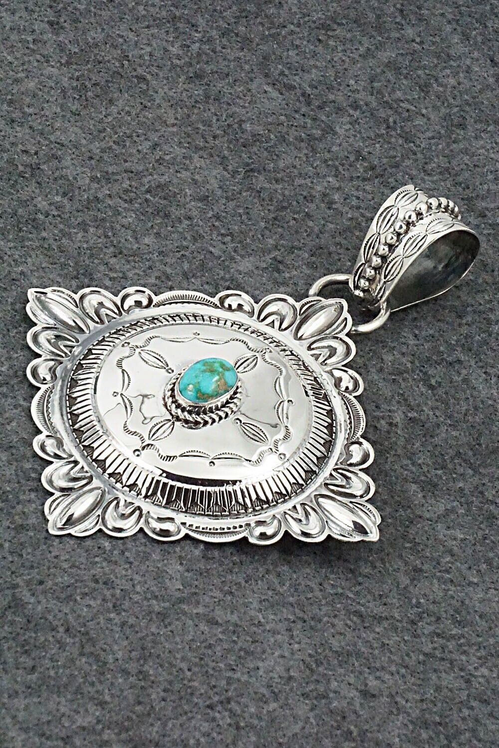 Turquoise & Sterling Silver Pendant - Roland Dixon