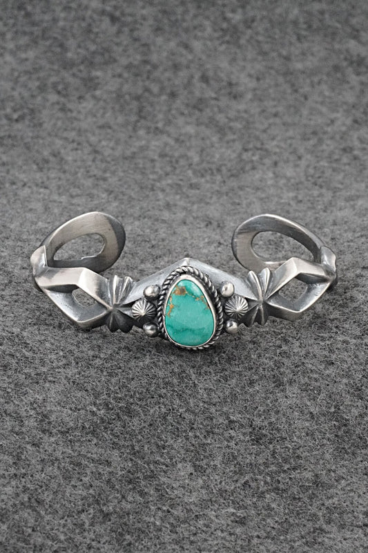 Turquoise & Sterling Silver Bracelet - Harrison Bitsue