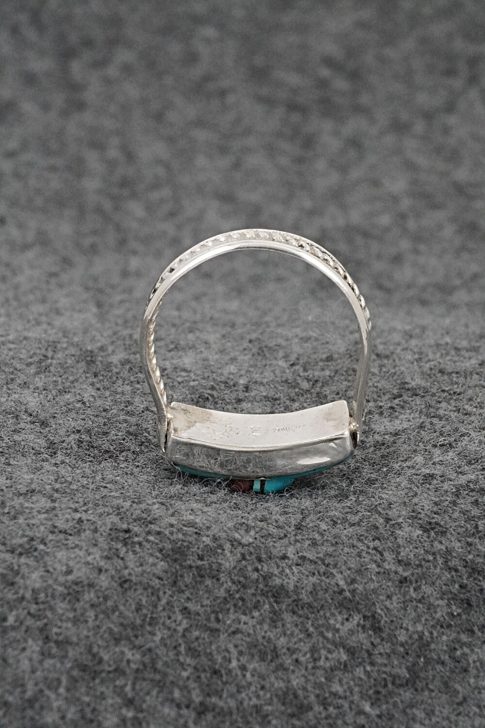 Multi-Stone & Sterling Silver Inlay Ring - Ola Eriacho - Size 10.5