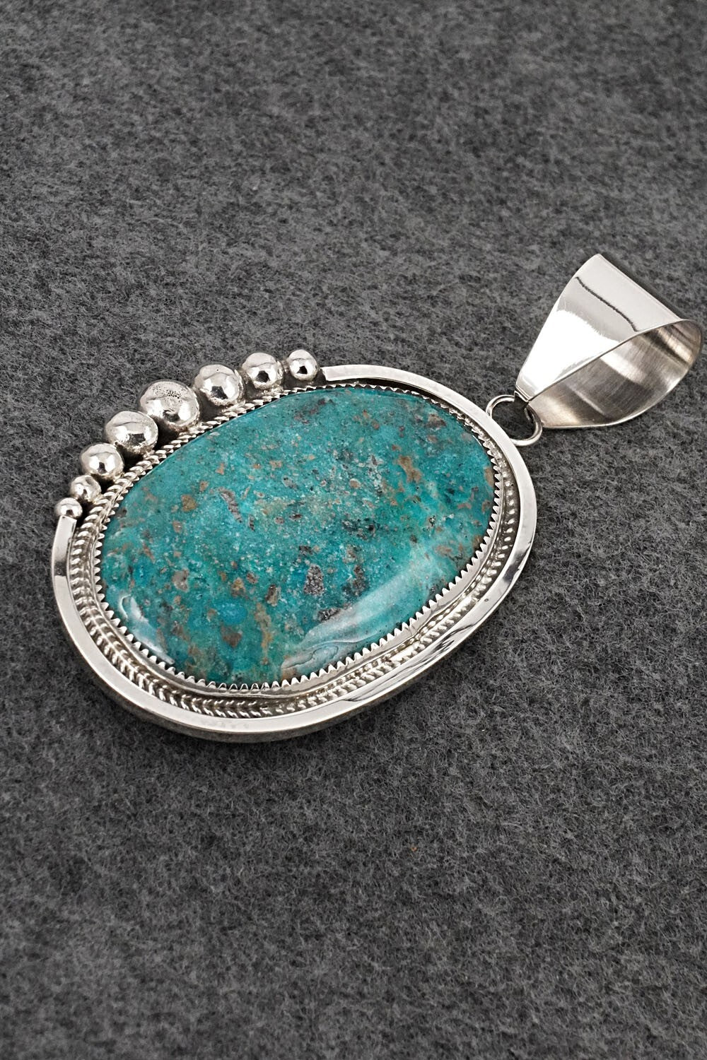 Turquoise & Sterling Silver Pendant - Leslie Nez