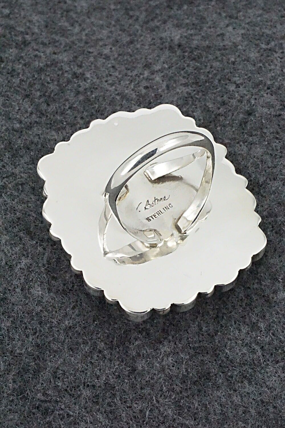 Onyx & Sterling Silver Ring - Verley Betone - Size 8.5
