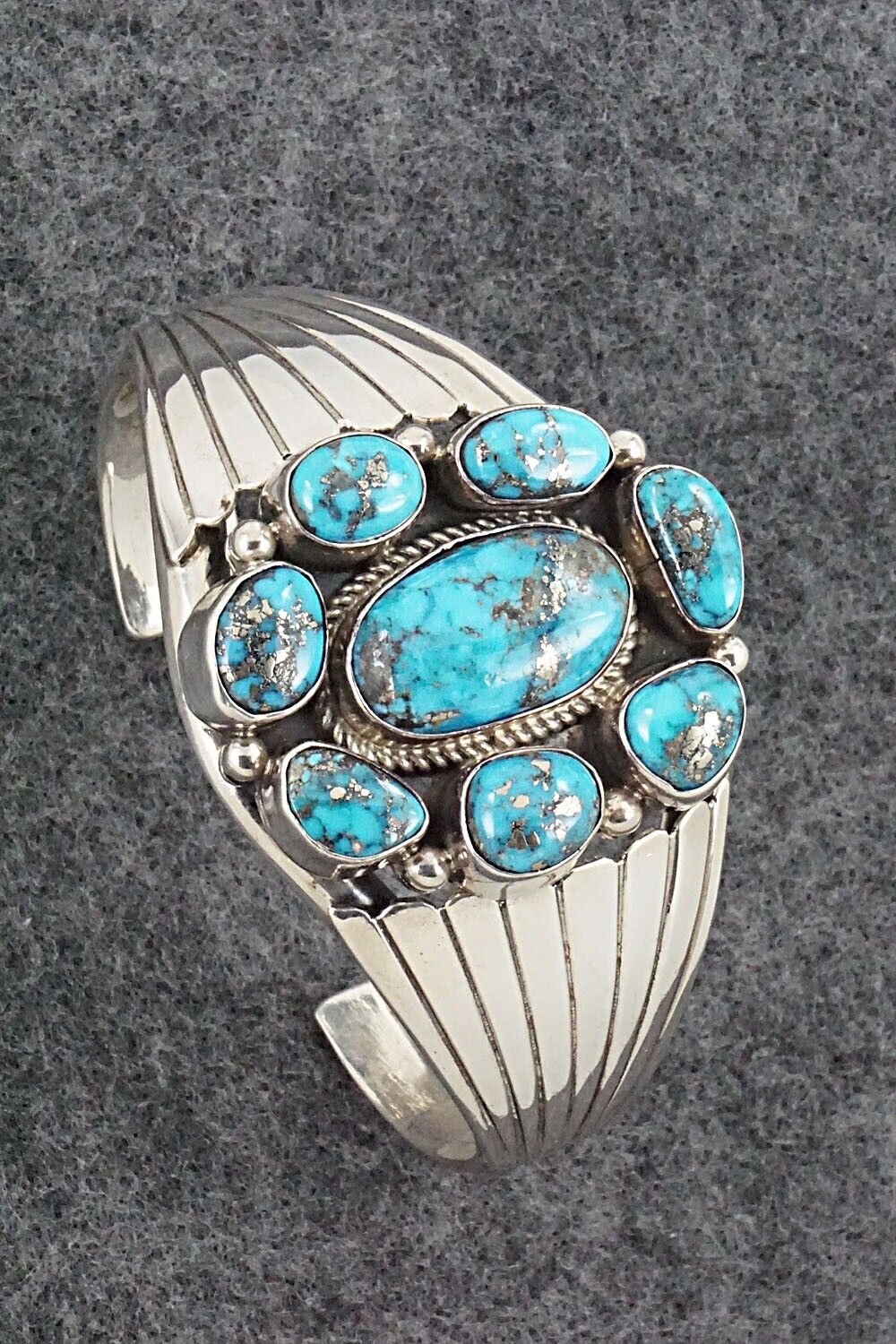 Turquoise and Sterling Silver Bracelet - Ted Brea