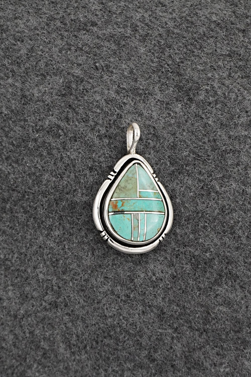 Turquoise & Sterling Silver Pendant - Joseph Martinez