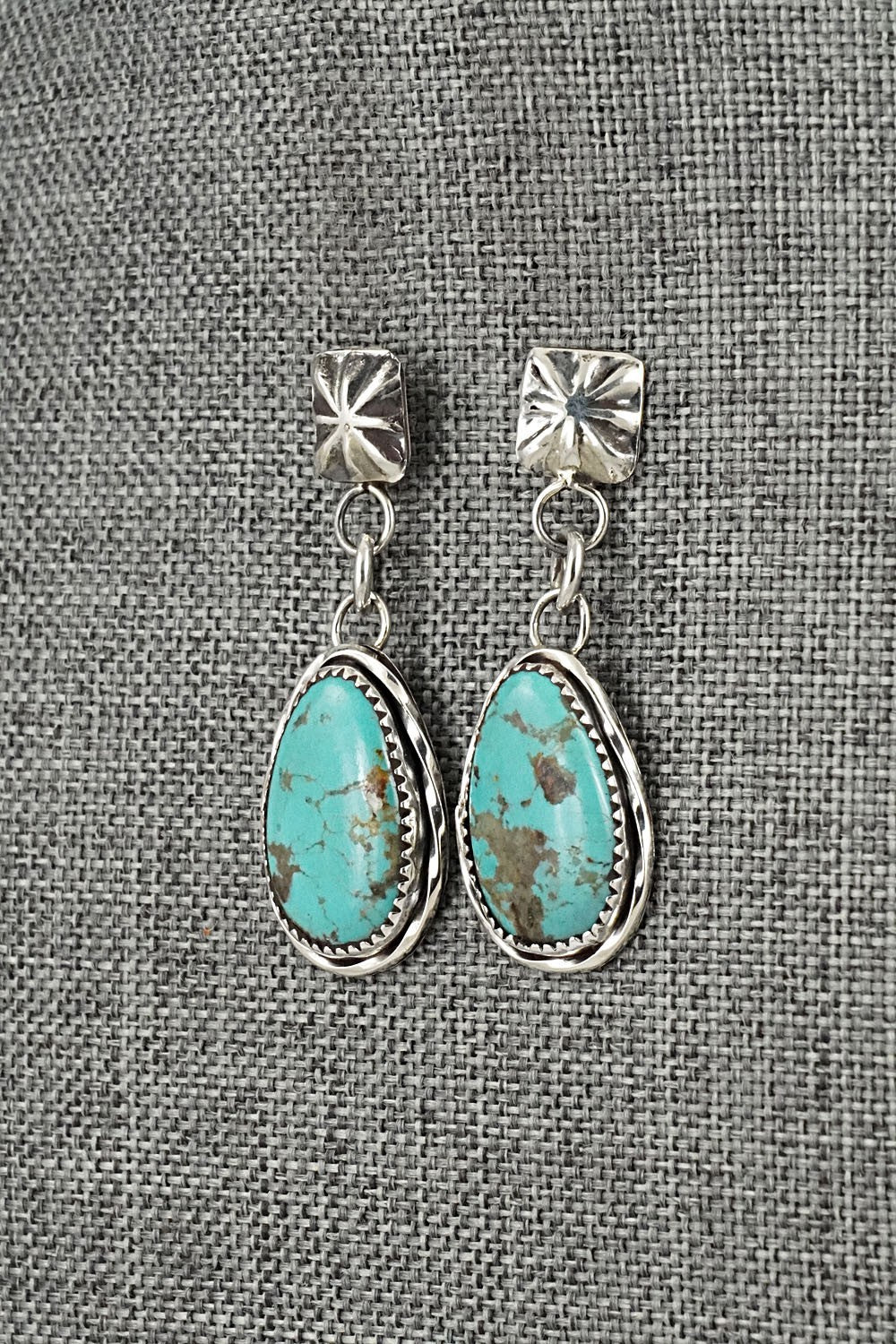 Turquoise & Sterling Silver Earrings - Ernest Hawthorne