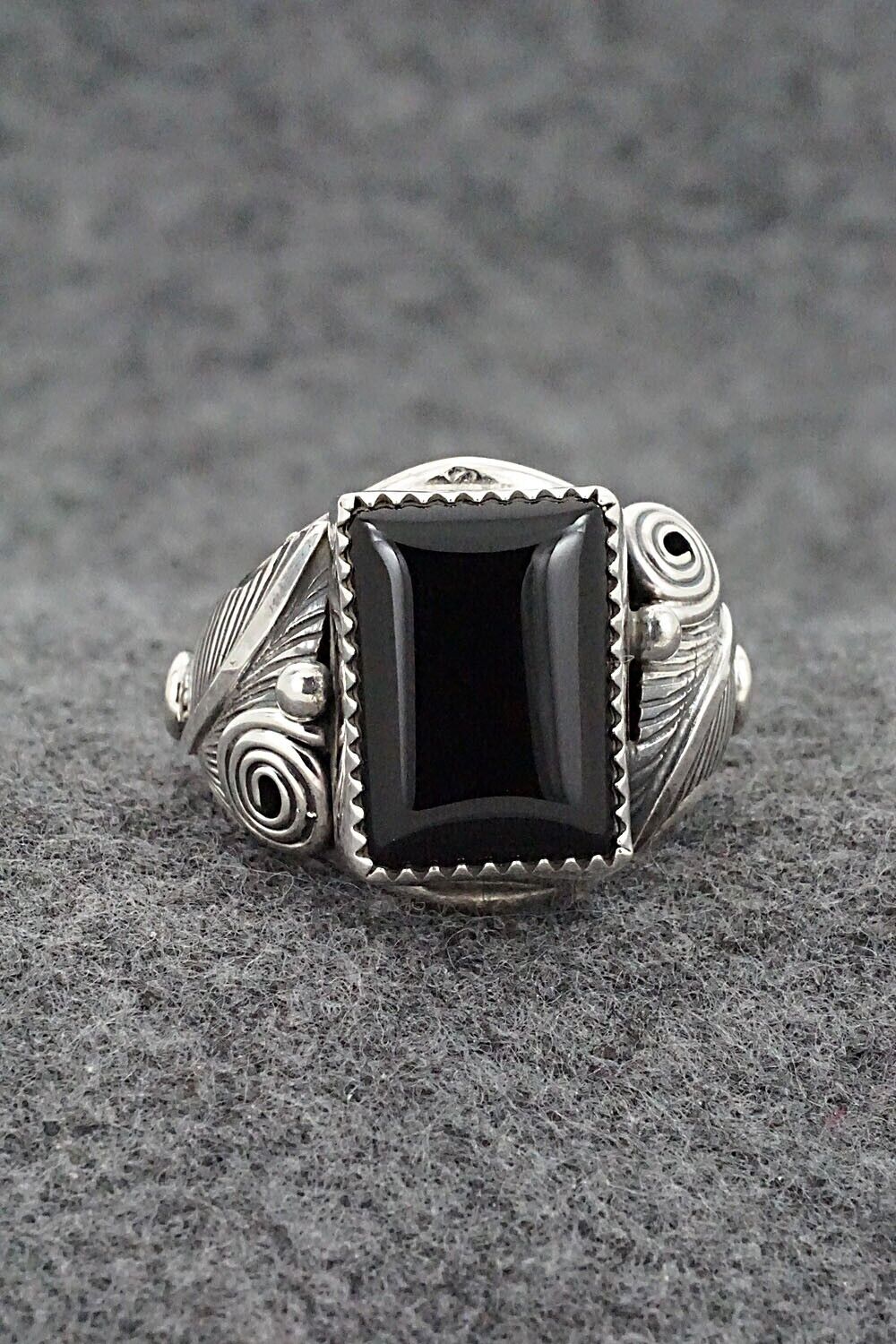 Onyx & Sterling Silver Ring - Darrell Morgan - Size 11.5