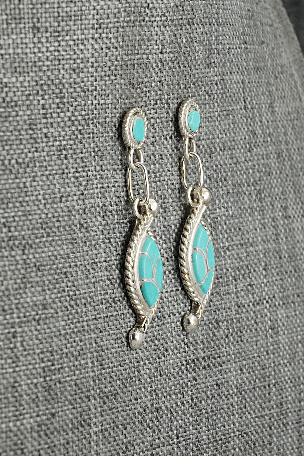 Turquoise & Sterling Silver Earrings - Carlen Seoutewa