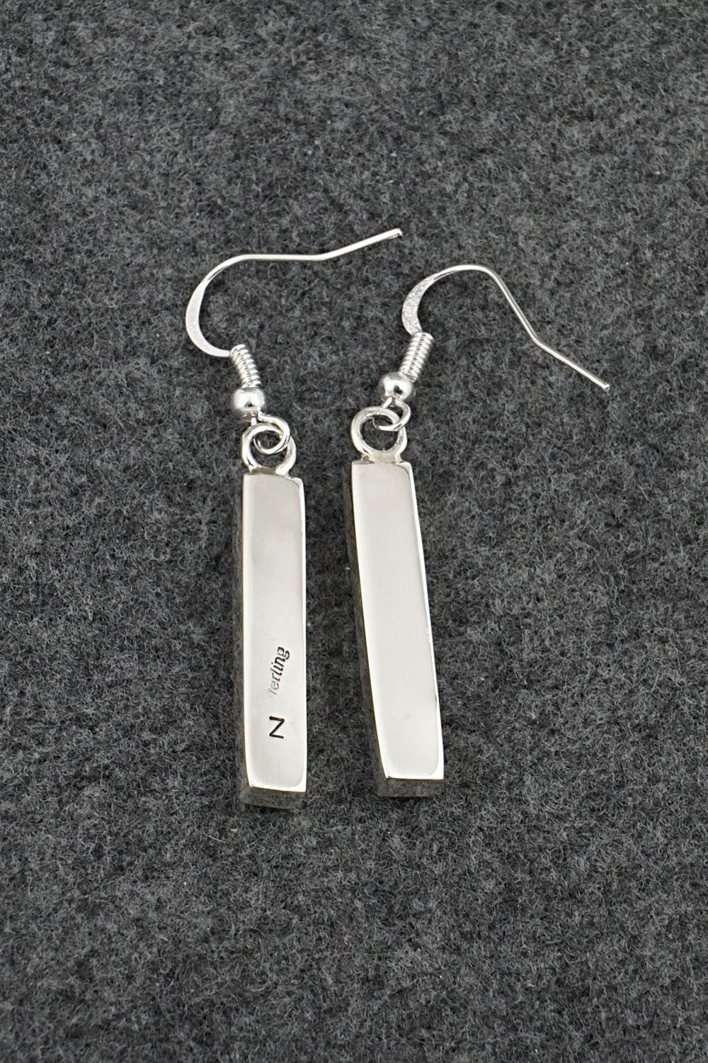 Turquoise, Onyx & Sterling Silver Earrings - Marilyn Yazzie