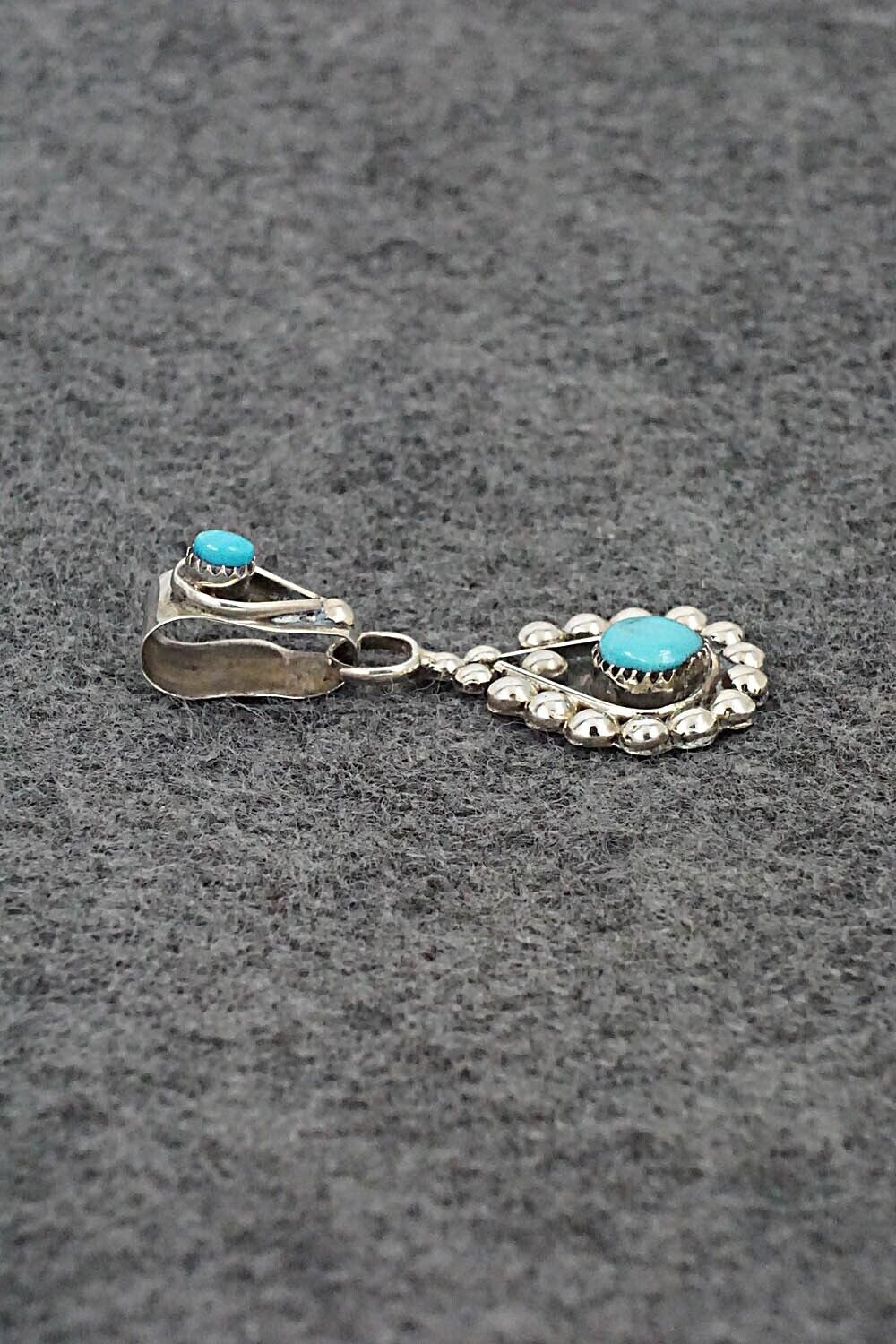 Turquoise and Sterling Silver Pendant - Verdie Booqua