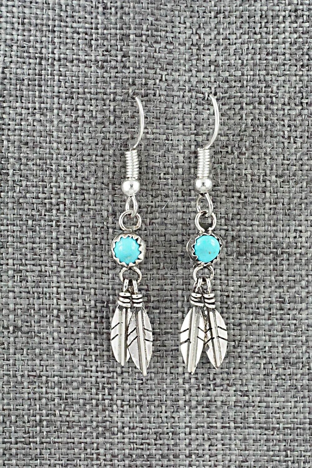 Turquoise & Sterling Silver Earrings - Cornilia Yazhe