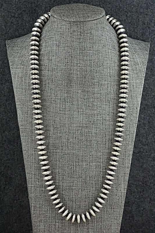 Sterling Silver Navajo Pearl Necklace 24" - Bryannen Halwood