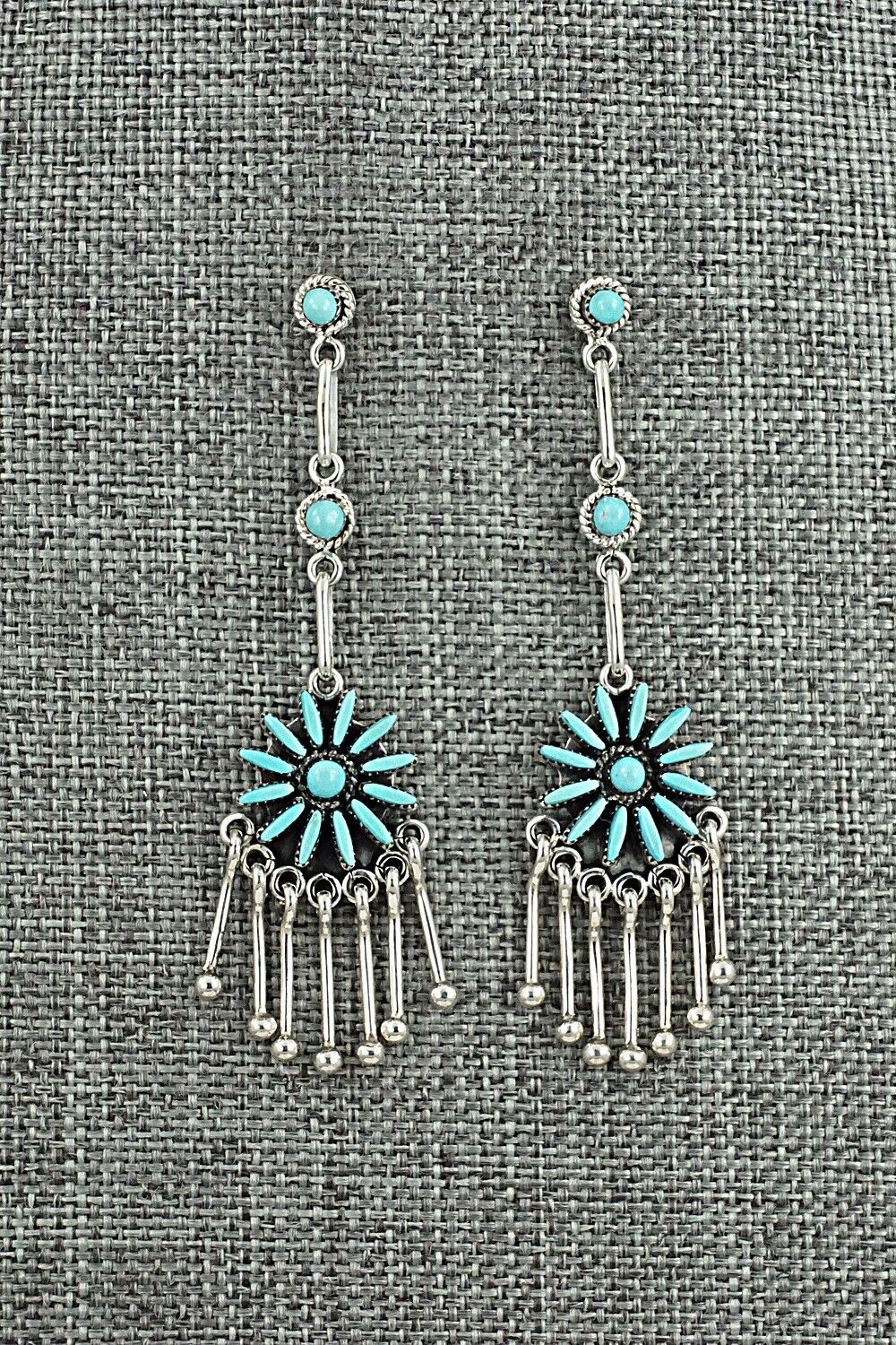 Turquoise & Sterling Silver Earrings - Mildred Ukestine