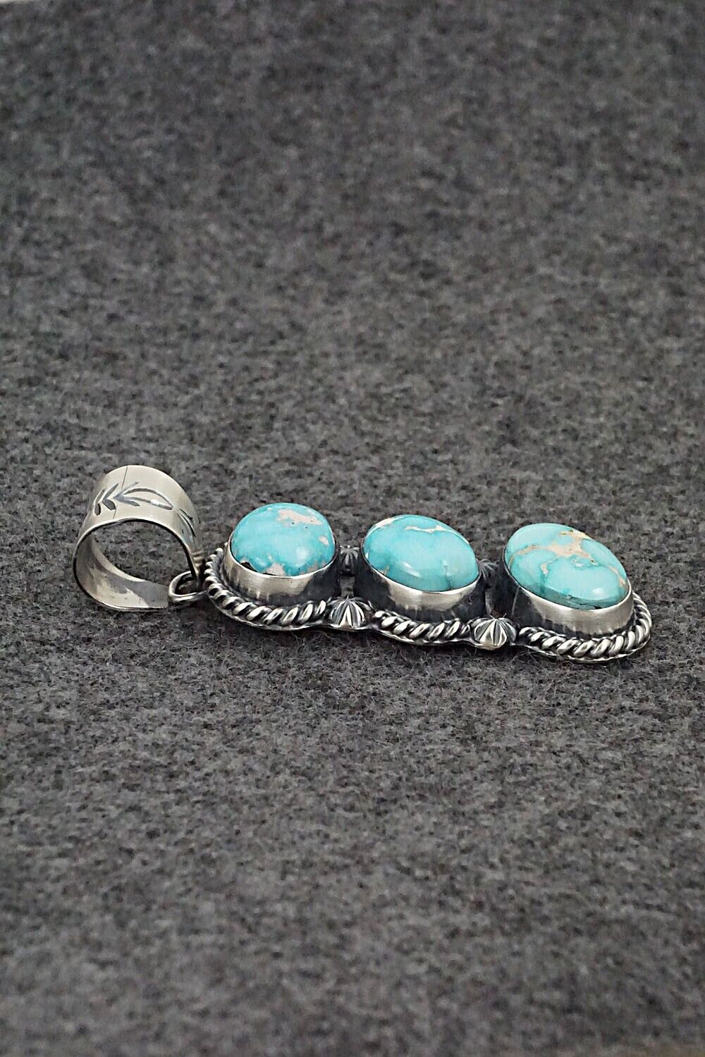 Turquoise & Sterling Silver Pendant - Raymond Delgarito