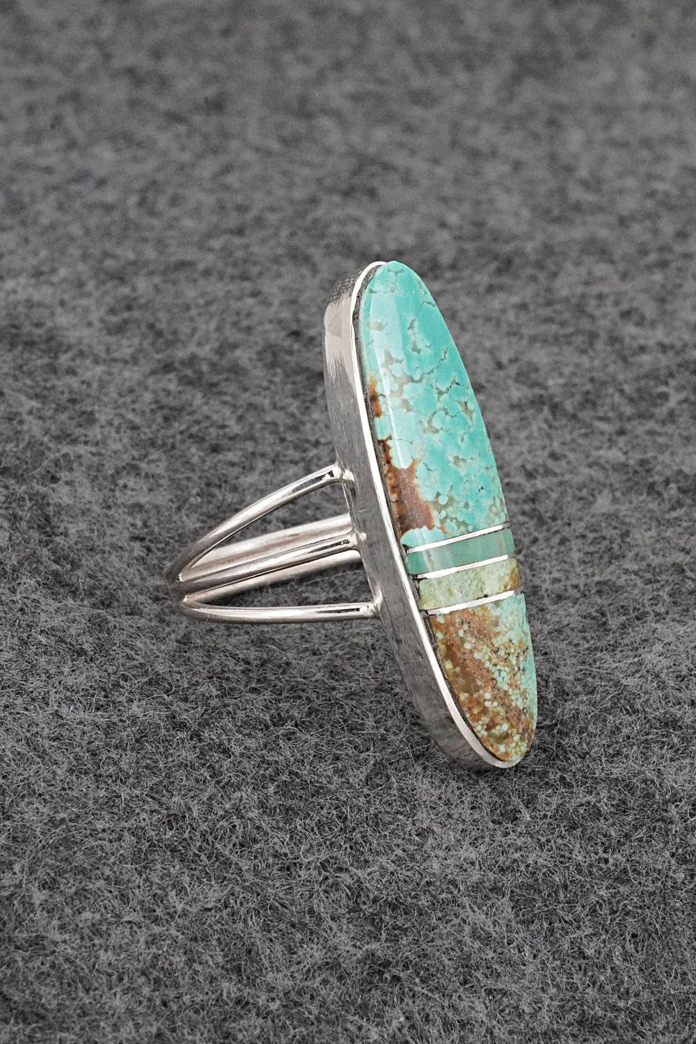 Turquoise & Sterling Silver Ring - Harold Smith - Size 8.5