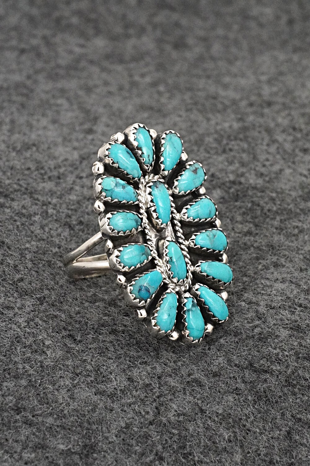 Turquoise & Sterling Silver Ring - Zeita Begay - Size 7.75