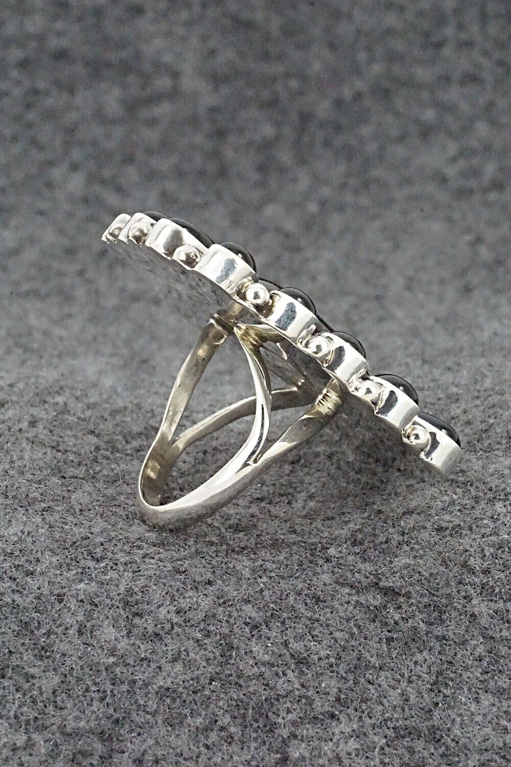 Onyx & Sterling Silver Ring - Verley Betone - Size 8.5
