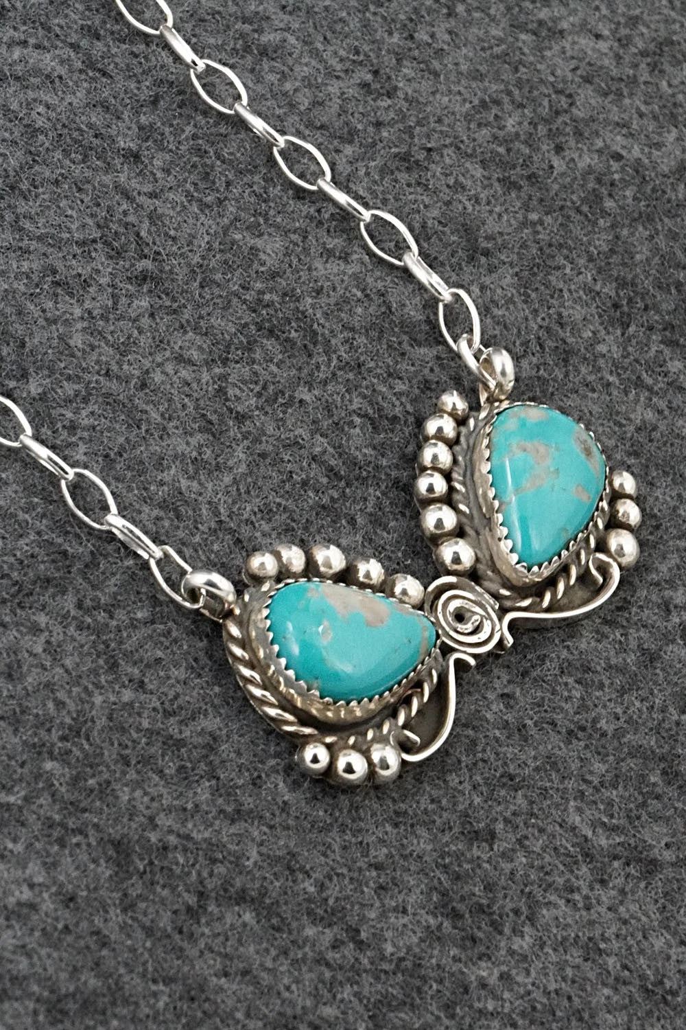 Turquoise & Sterling Silver Necklace - Phil Nez
