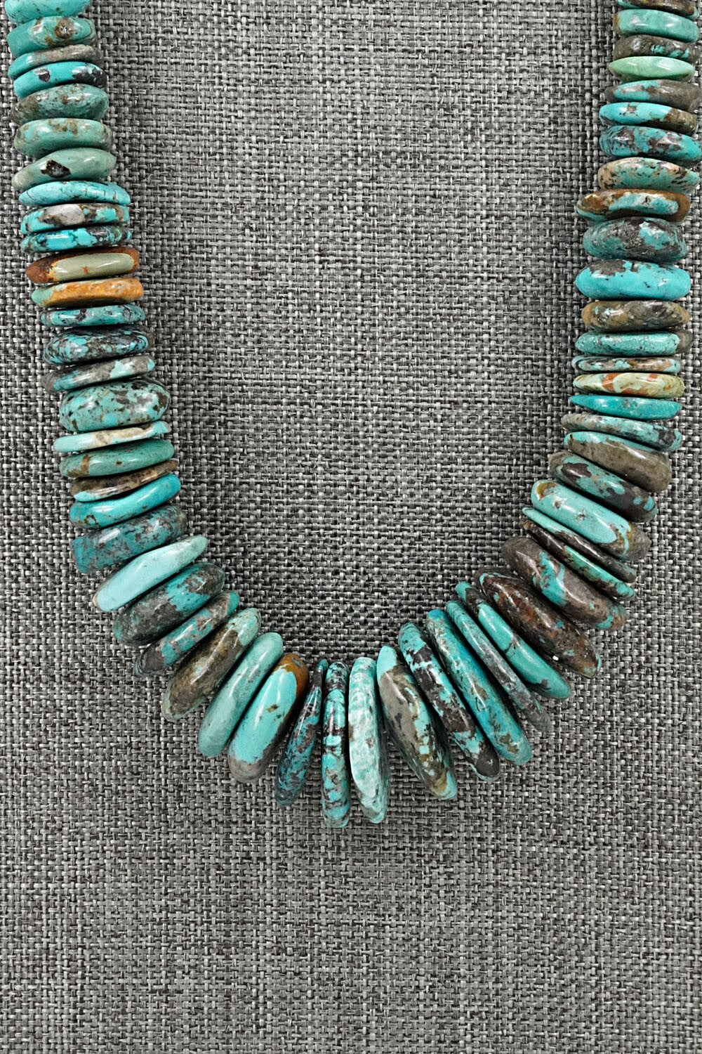 Turquoise & Sterling Silver Necklace 21" - Doreen Jake