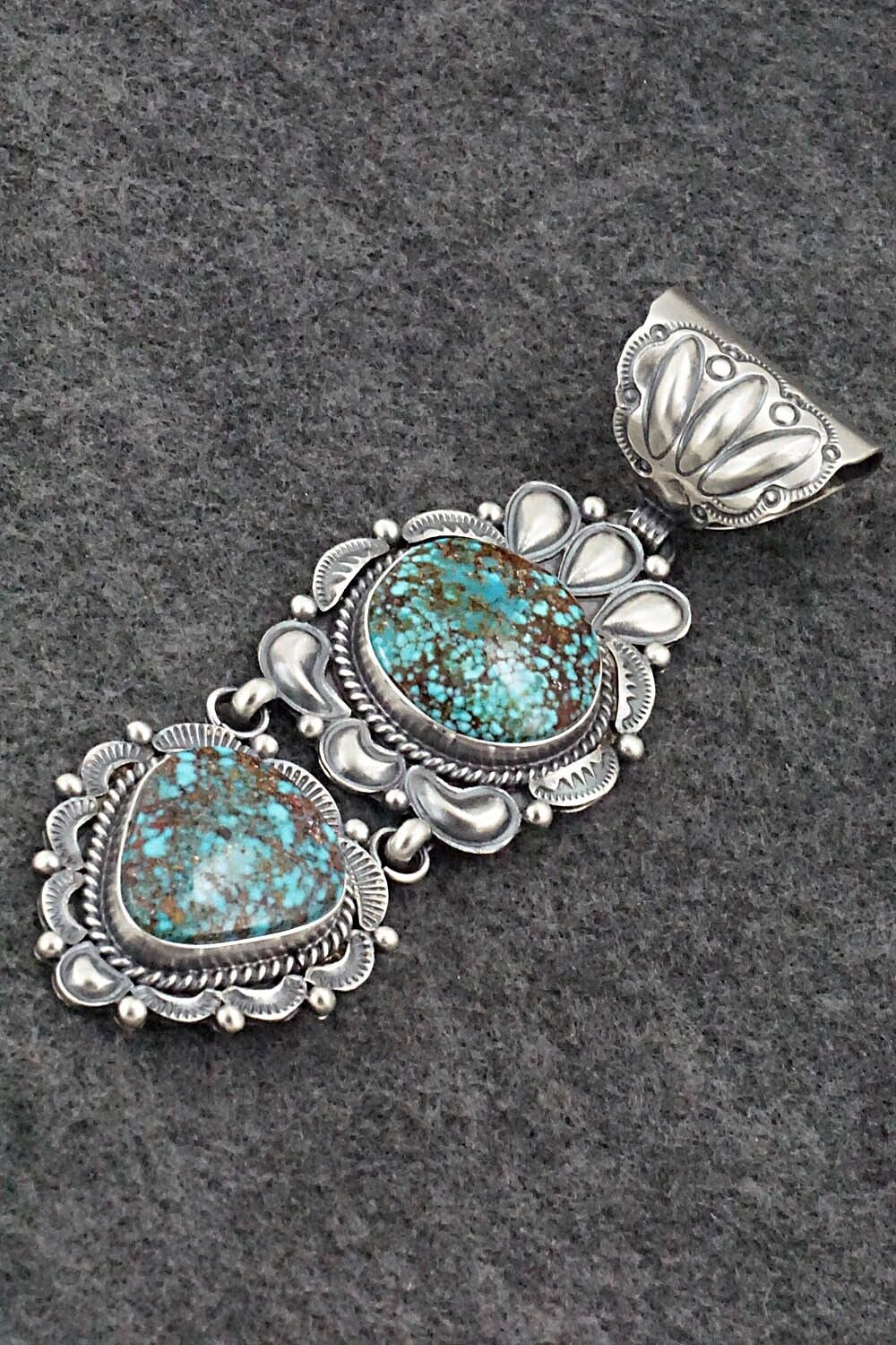 Turquoise & Sterling Silver Pendant - Raymond Delgarito