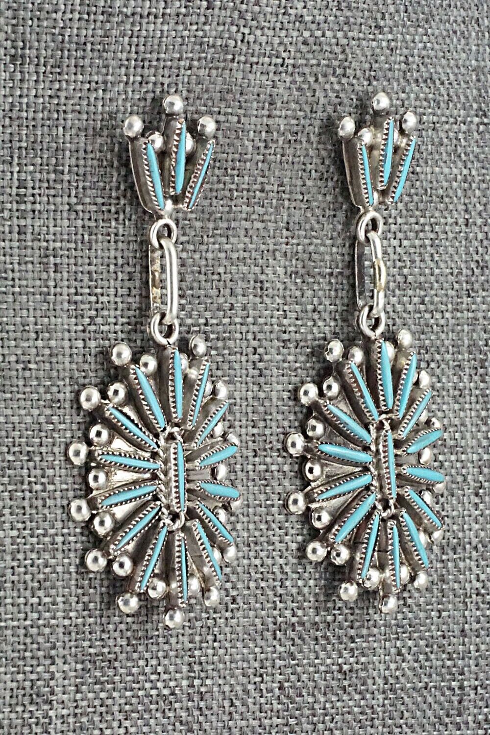 Turquoise & Sterling Silver Earrings - Lance & Cordelia Waatsa