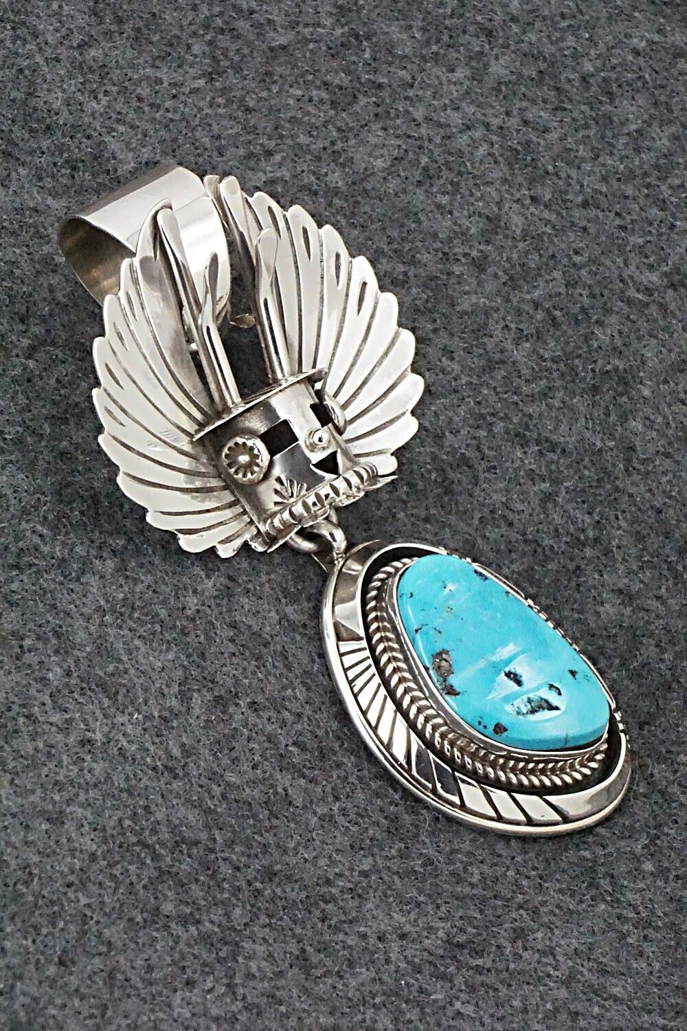 Turquoise & Sterling Silver Pendant - Rita Lee