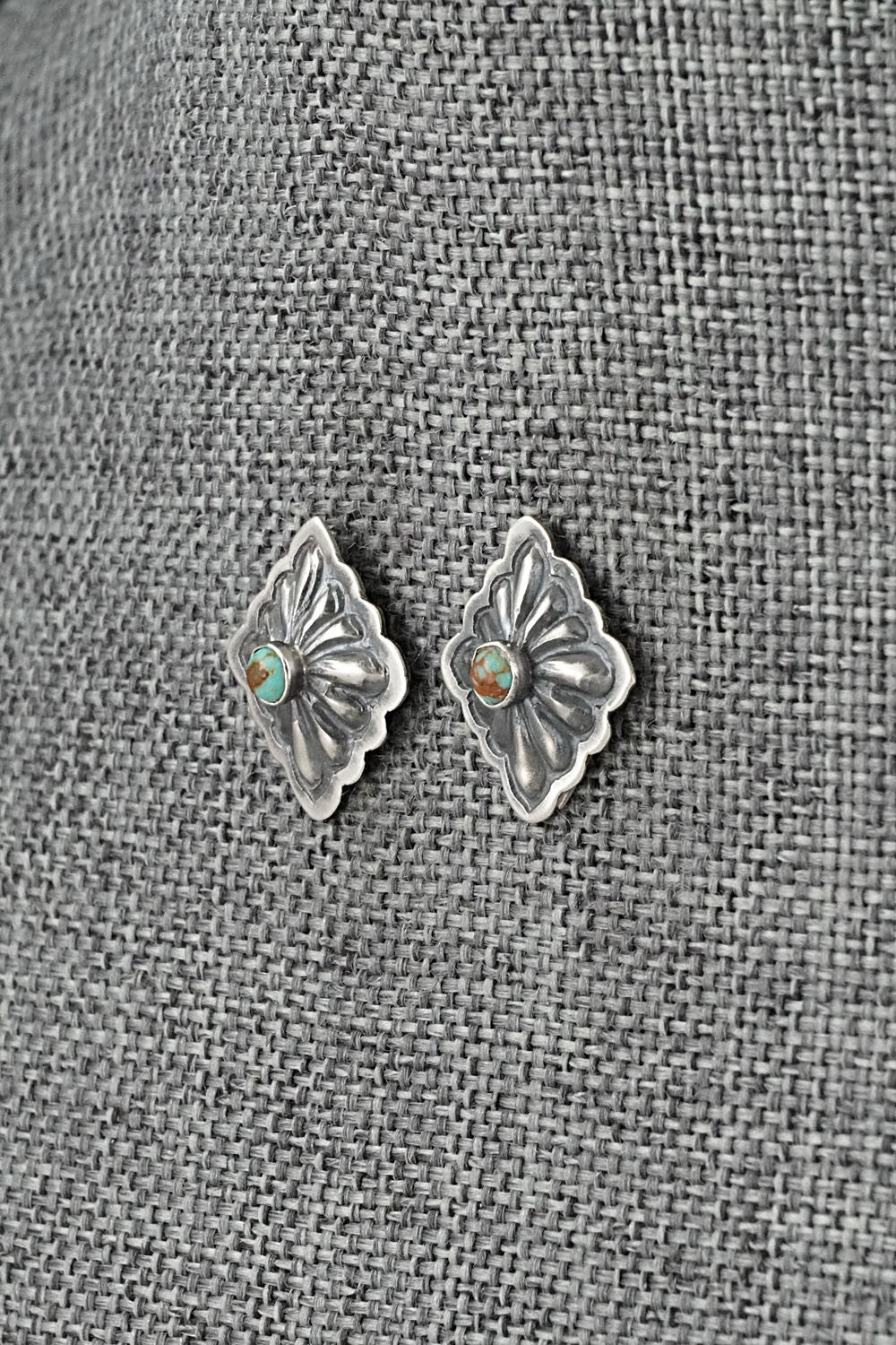 Turquoise & Sterling Silver Earrings - Terry Charlie