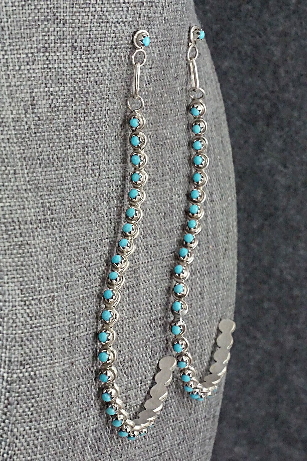 Turquoise & Sterling Silver Earrings - Henrietta Quetawki