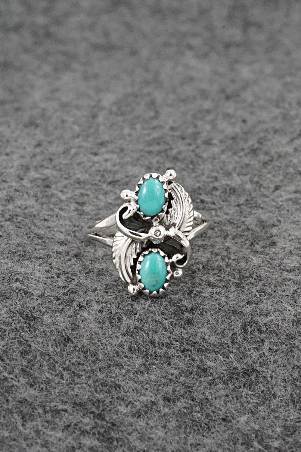 Turquoise and Sterling Silver Ring - Judy Largo - Size 5.75