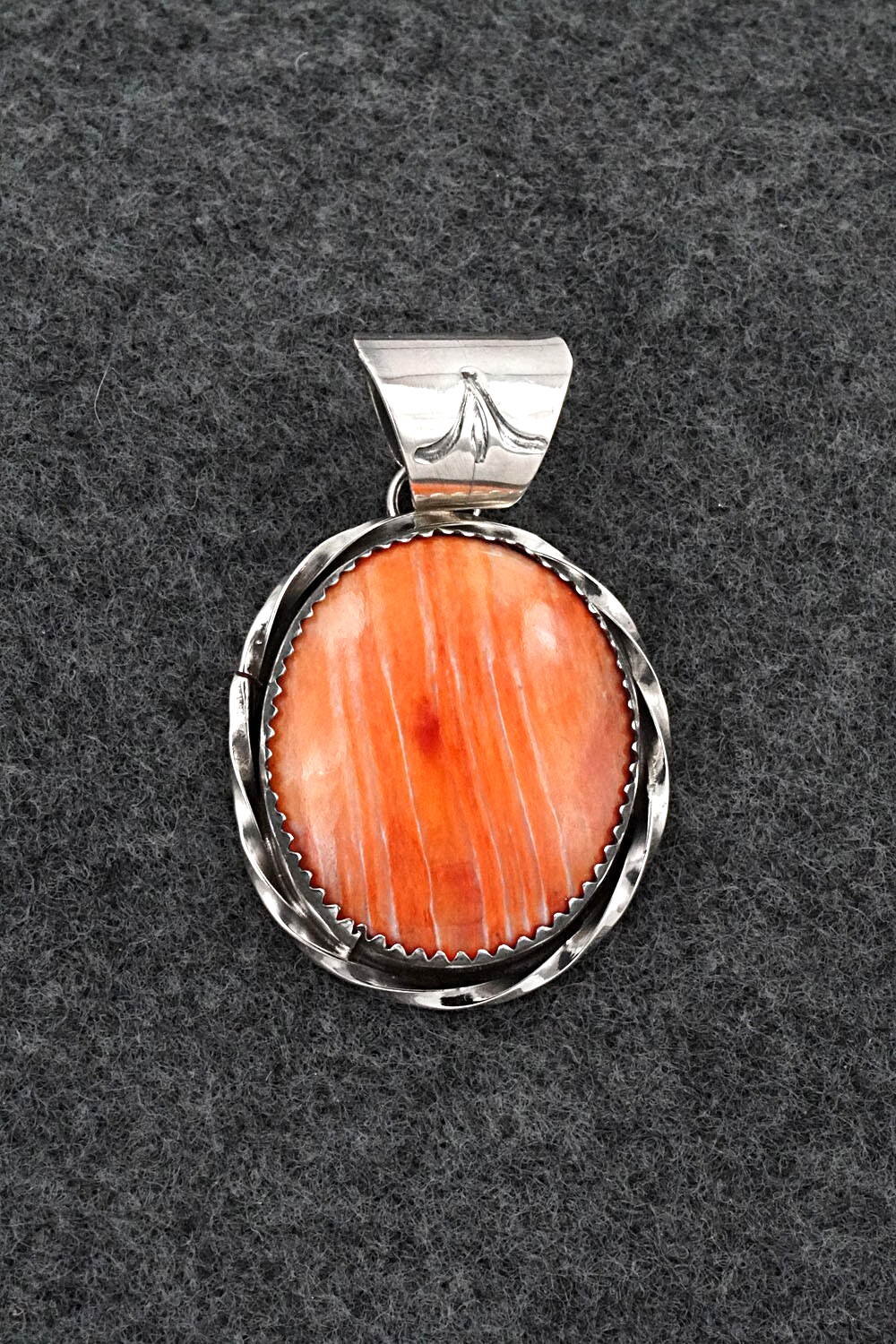 Spiny Oyster & Sterling Silver Pendant - Ernest Hawthorne