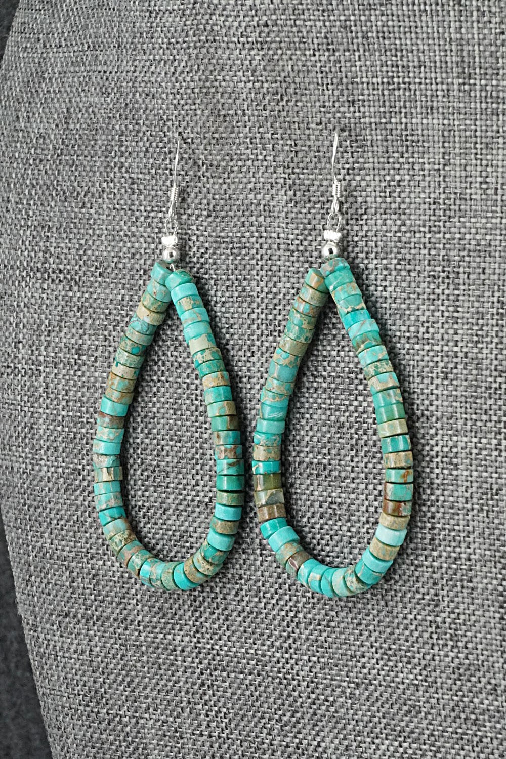 Turquoise & Sterling Silver Earrings - Doreen Jake