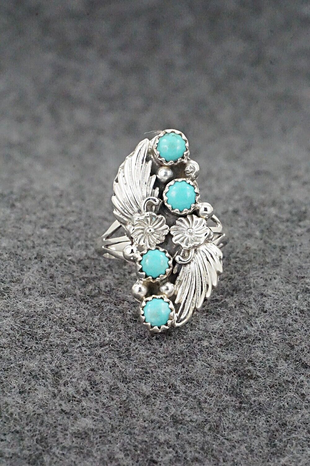 Turquoise & Sterling Silver Ring - Jerryson Henio - Size 5.75