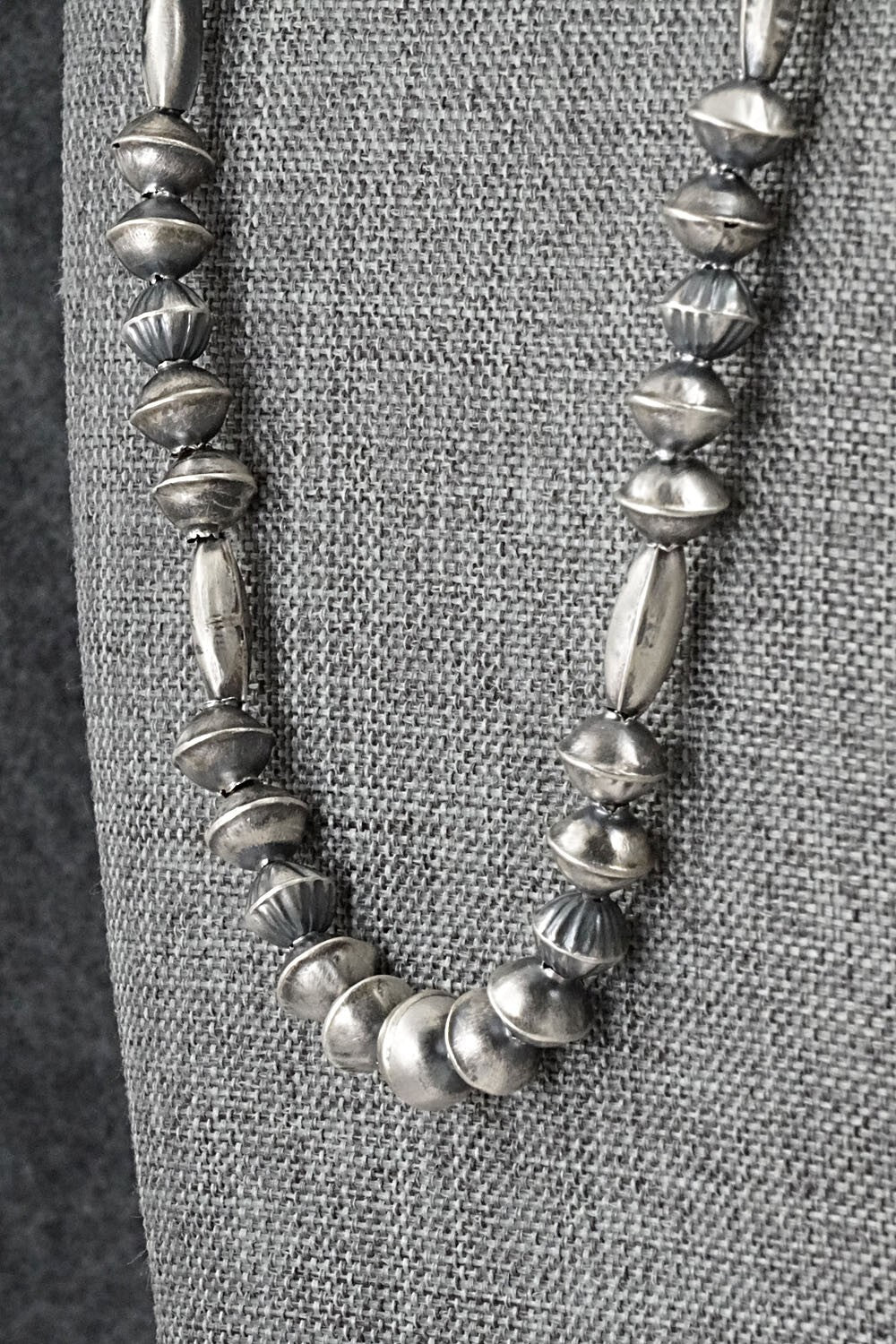 Sterling Silver Navajo Pearl Necklace 22" - Vintage