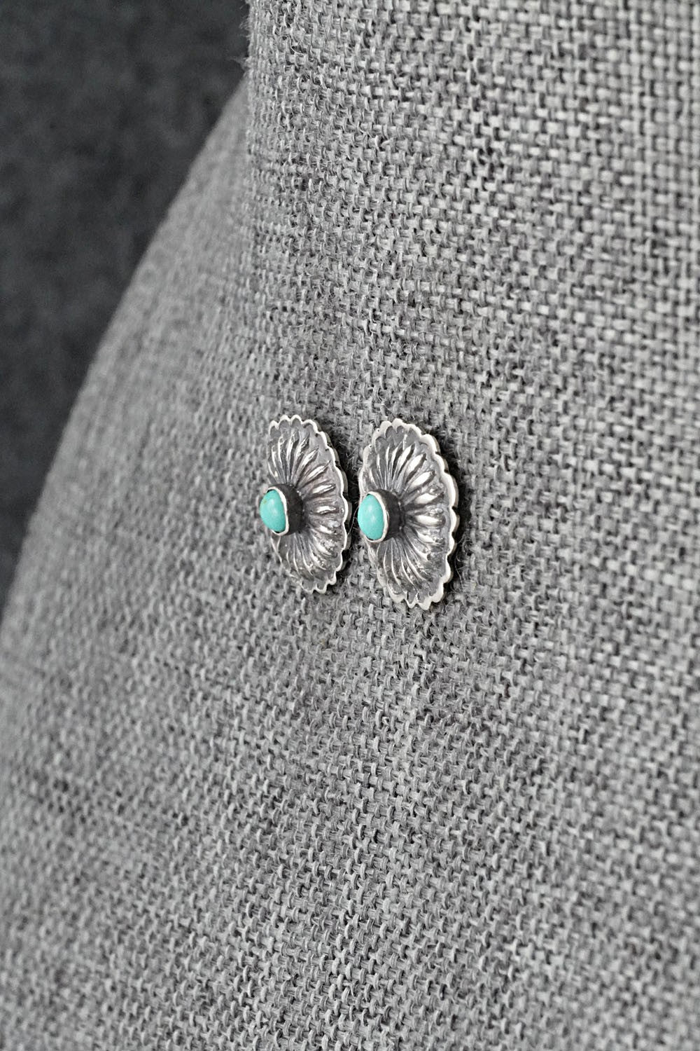 Turquoise & Sterling Silver Earrings - Terry Charlie