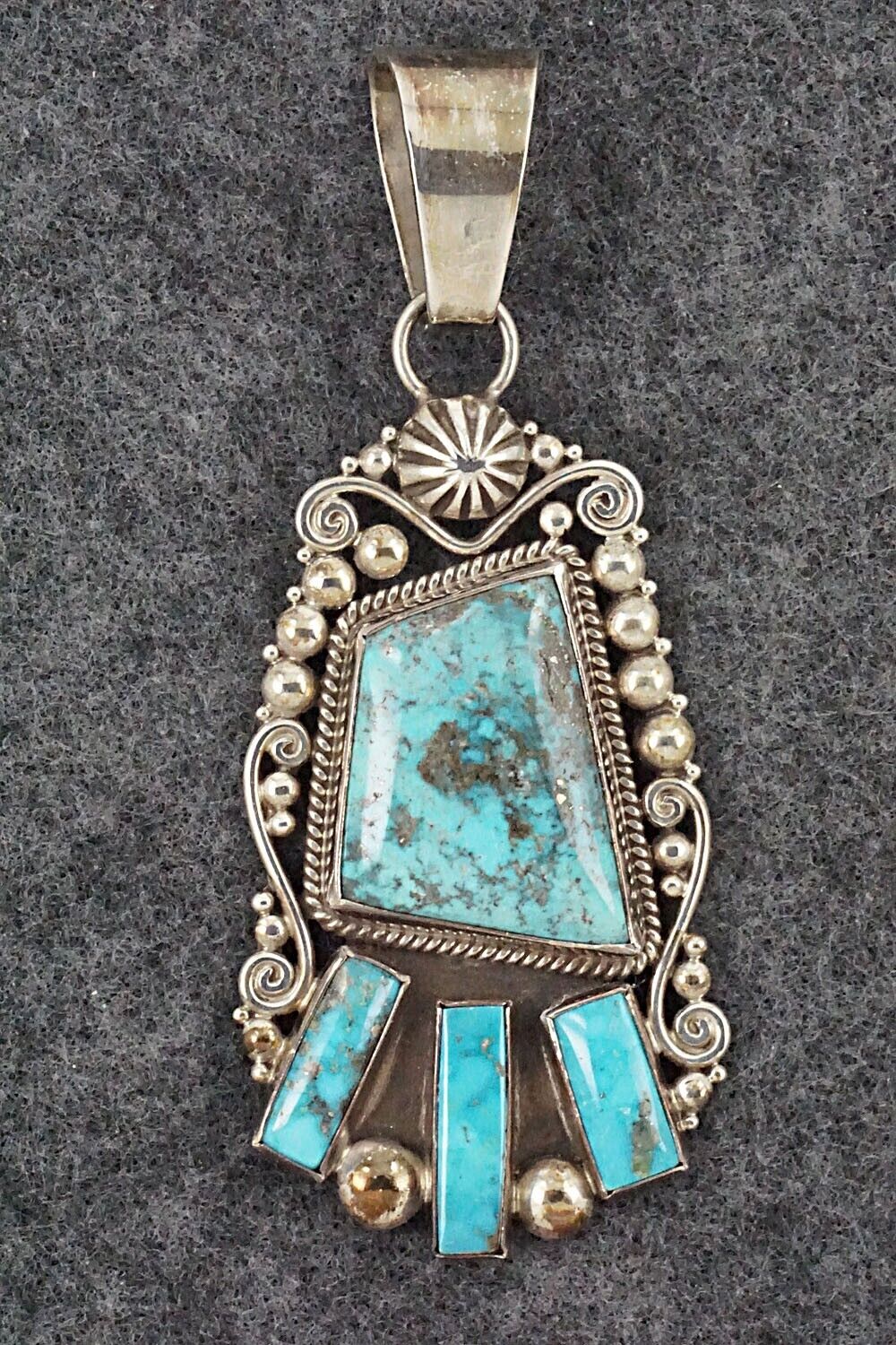 Turquoise and Sterling Silver Pendant - Oliver Smith