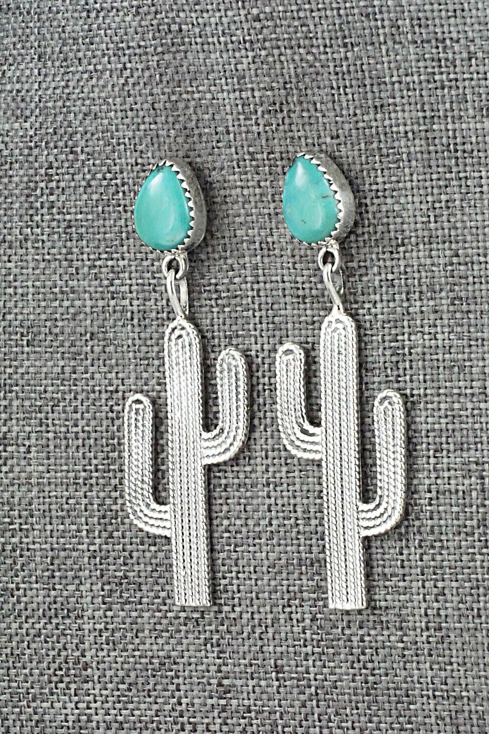 Turquoise & Sterling Silver Earrings - Verley Betone