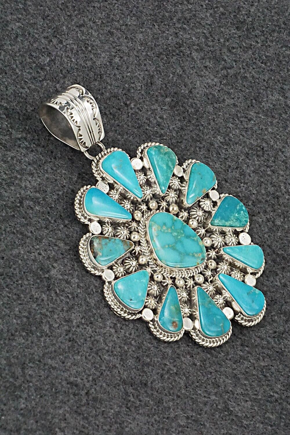 Turquoise & Sterling Silver Pendant - Lucinda Linkin