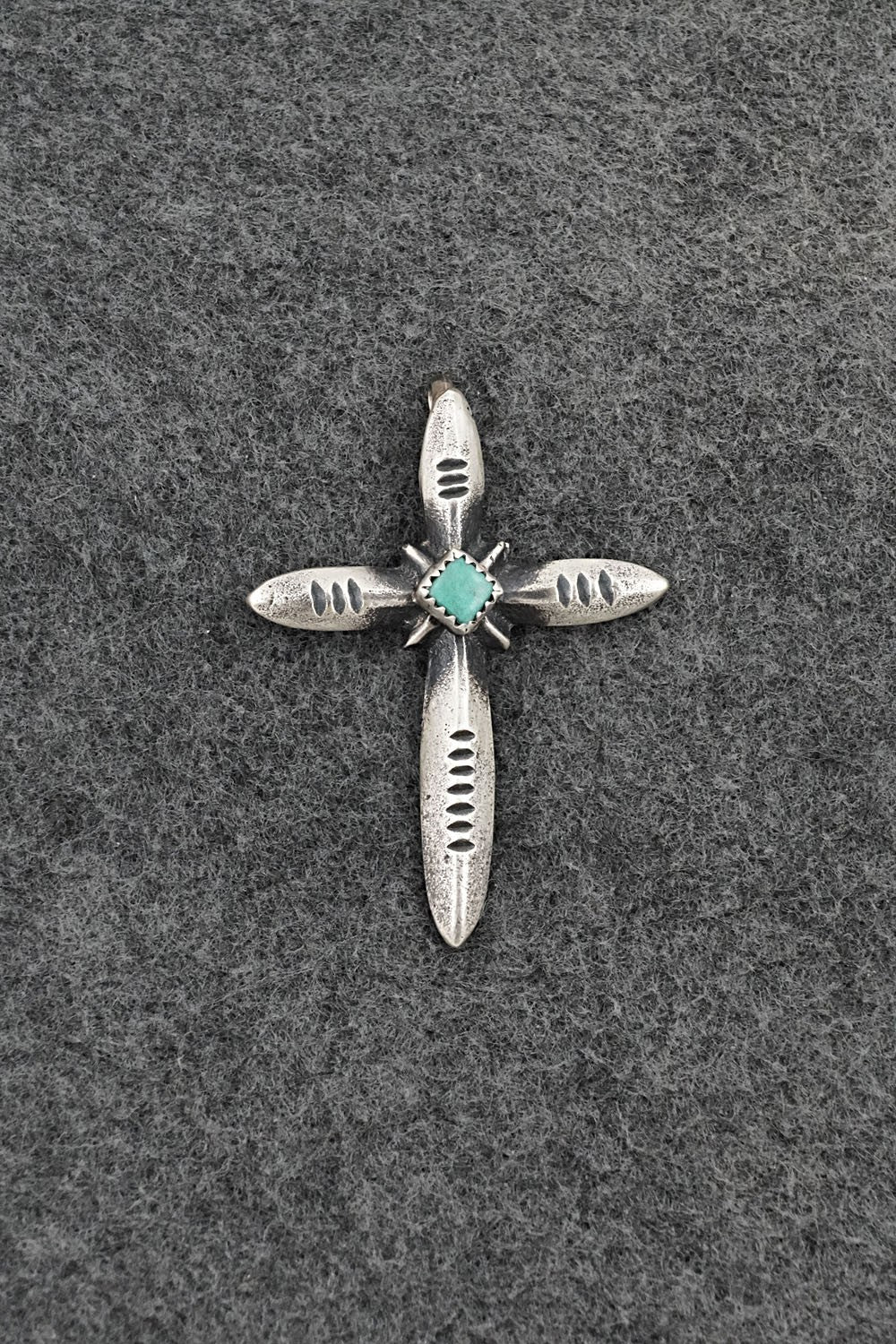 Turquoise & Sterling Silver Pendant - Valerie Cayatiento