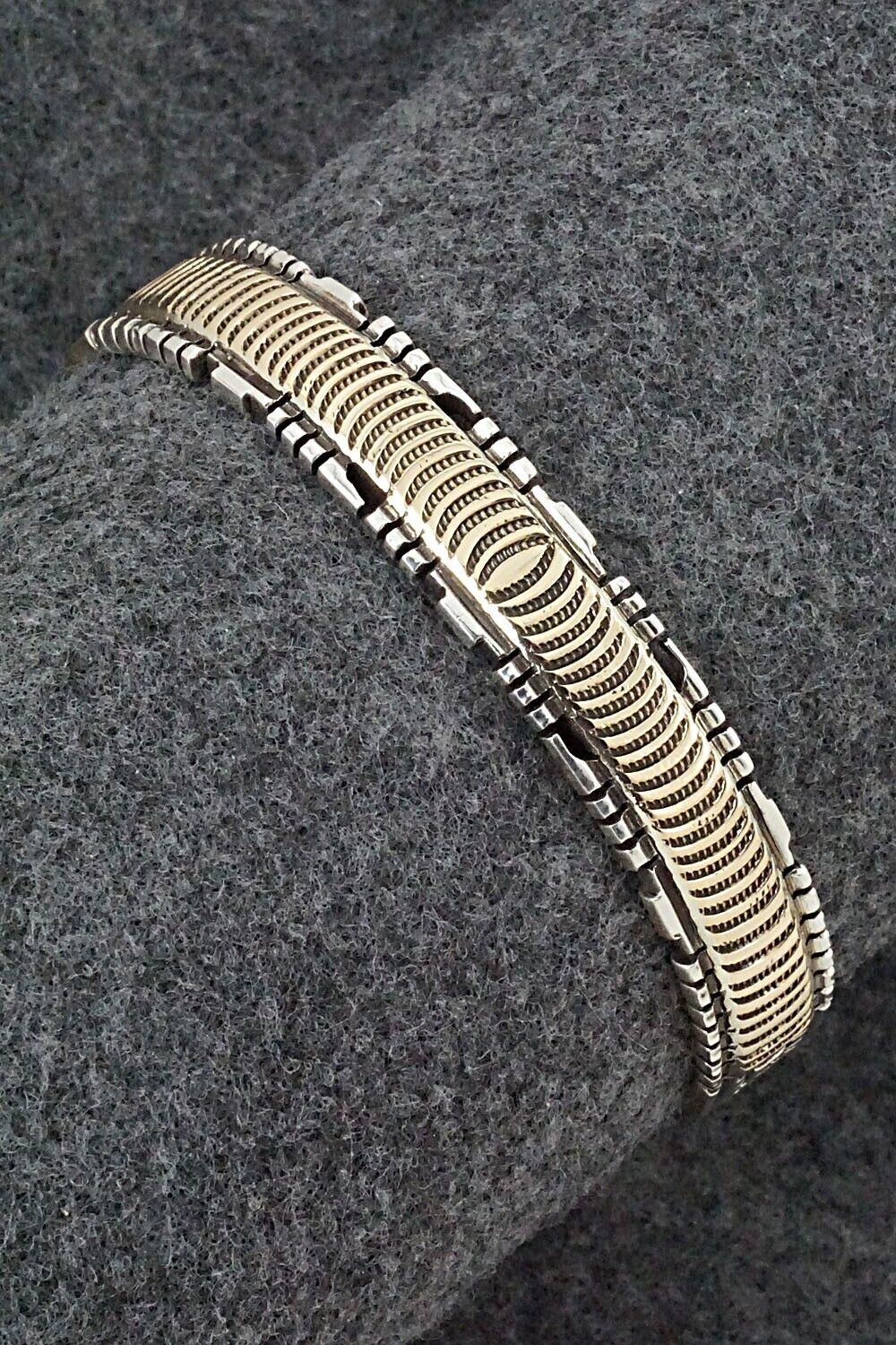 Sterling Silver & 14K Gold Bracelet - Tsosie Orville White