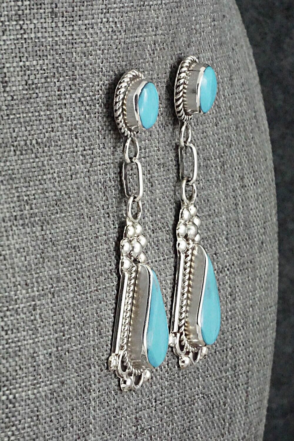 Turquoise & Sterling Silver Earrings - Juanita Yatsatie