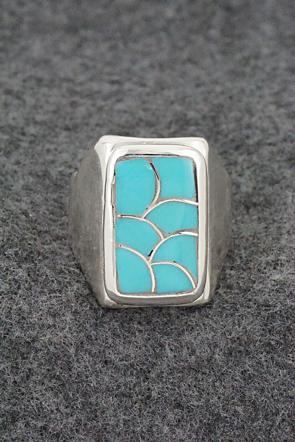 Turquoise & Sterling Silver Ring - Orena Leekya - Size 10.5