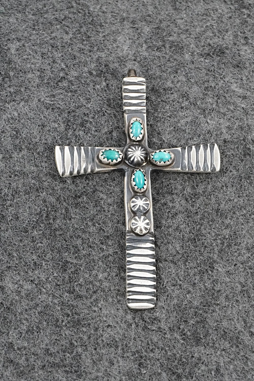 Turquoise & Sterling Silver Pendant - Martha Cayatineto