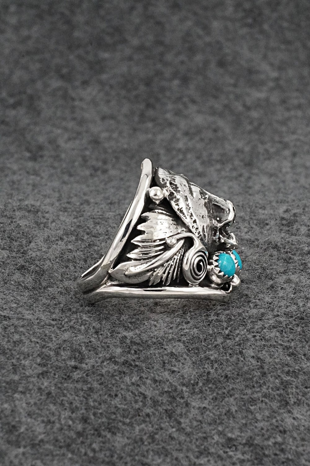 Turquoise & Sterling Silver Ring - Jeanette Saunders - Size 9.5