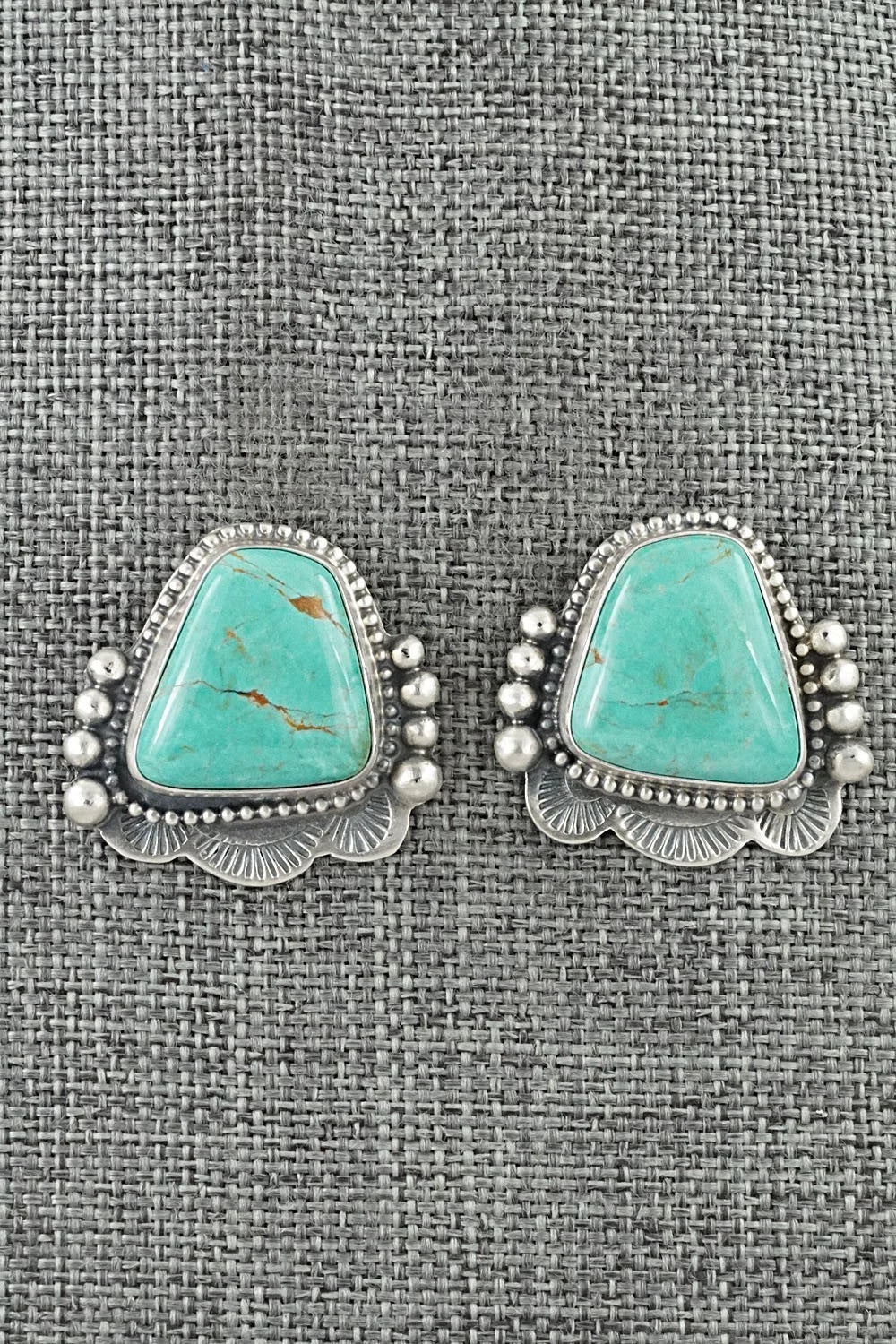 Turquoise & Sterling Silver Earrings - Bobby Johnson