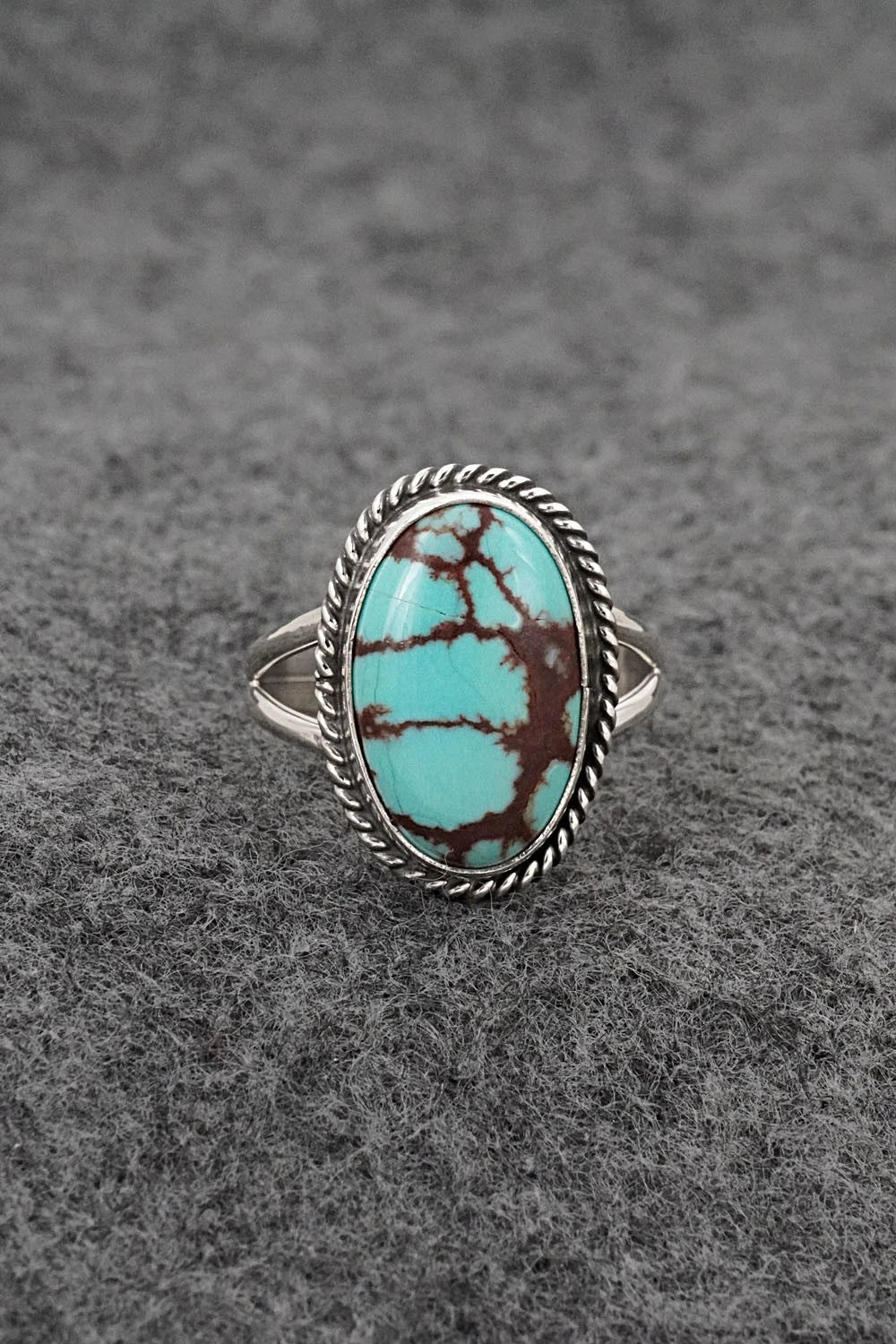 Turquoise & Sterling Silver Ring - Eugene Gruber - Size 8